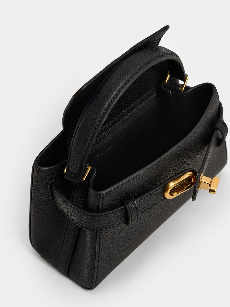 Aubrielle Metallic Buckle HandBag