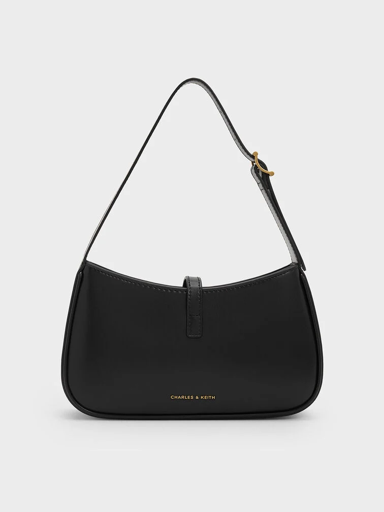 Cesia Metallic Accent Trapezoid Shoulder Bag