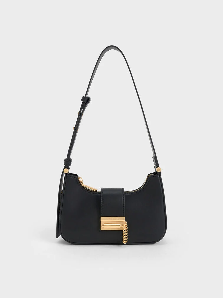 Metallic Accent Shoulder Bag