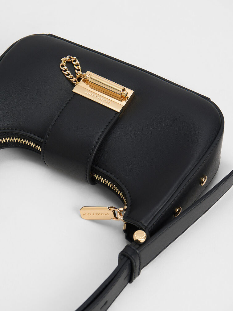 Metallic Accent Shoulder Bag