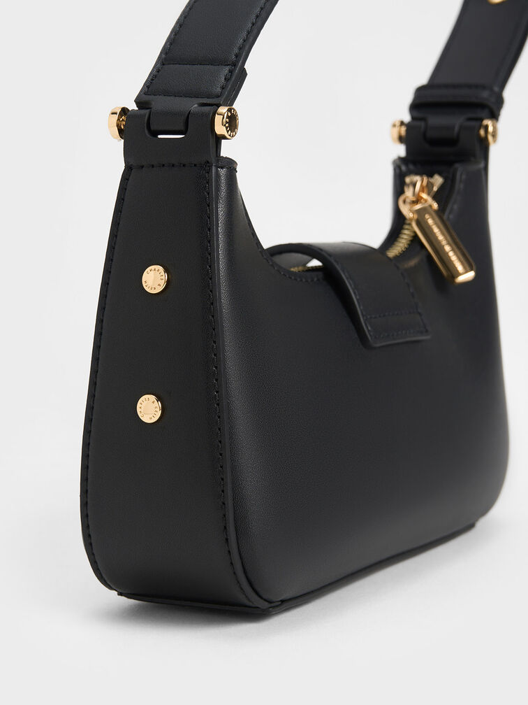 Metallic Accent Shoulder Bag
