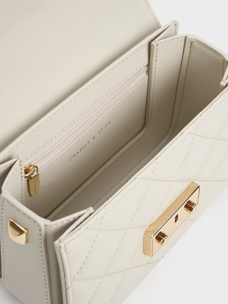 Quilted Push-Lock Chain Shoulder Bag