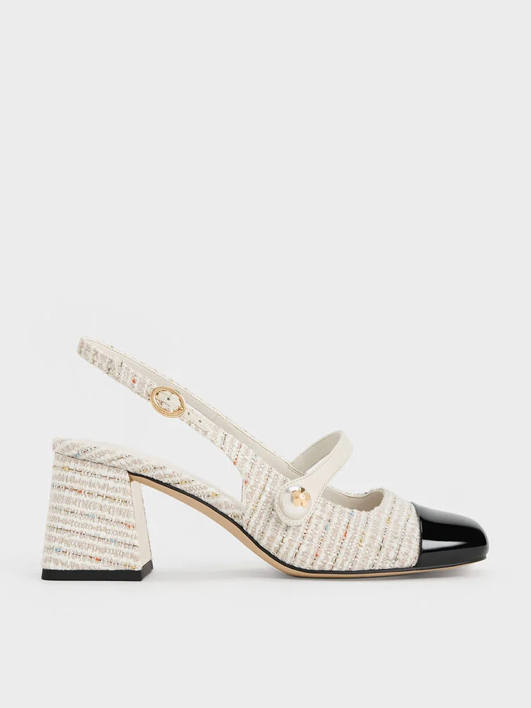 Aeryn Pearl-Embellished Slingback Pumps