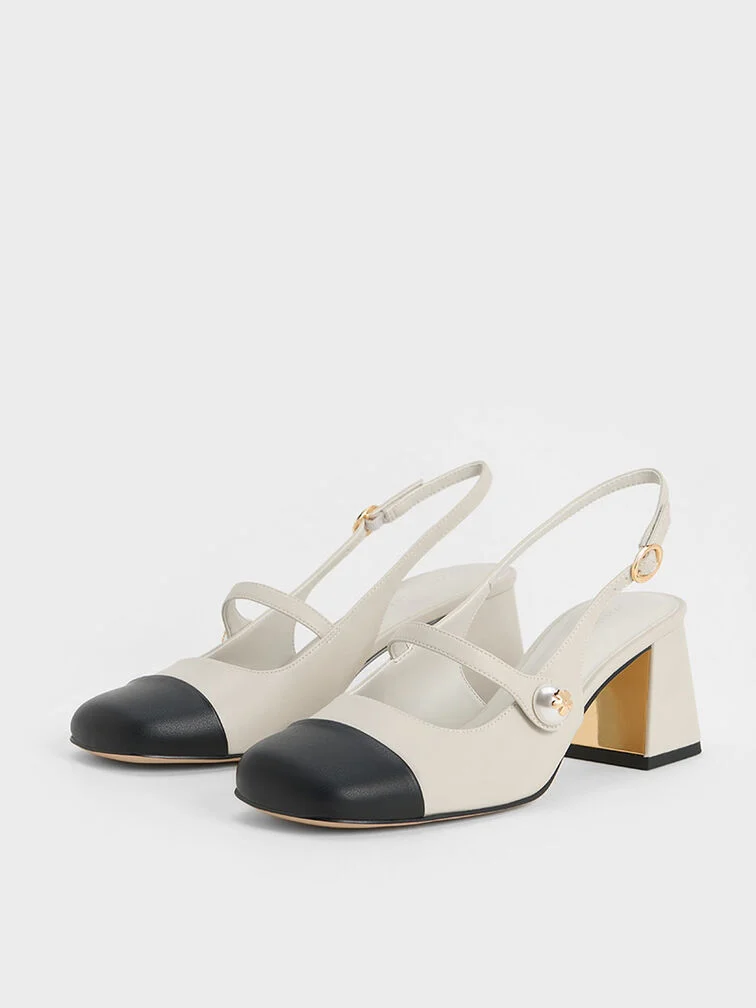 Aeryn Pearl-Embellished Slingback Pumps