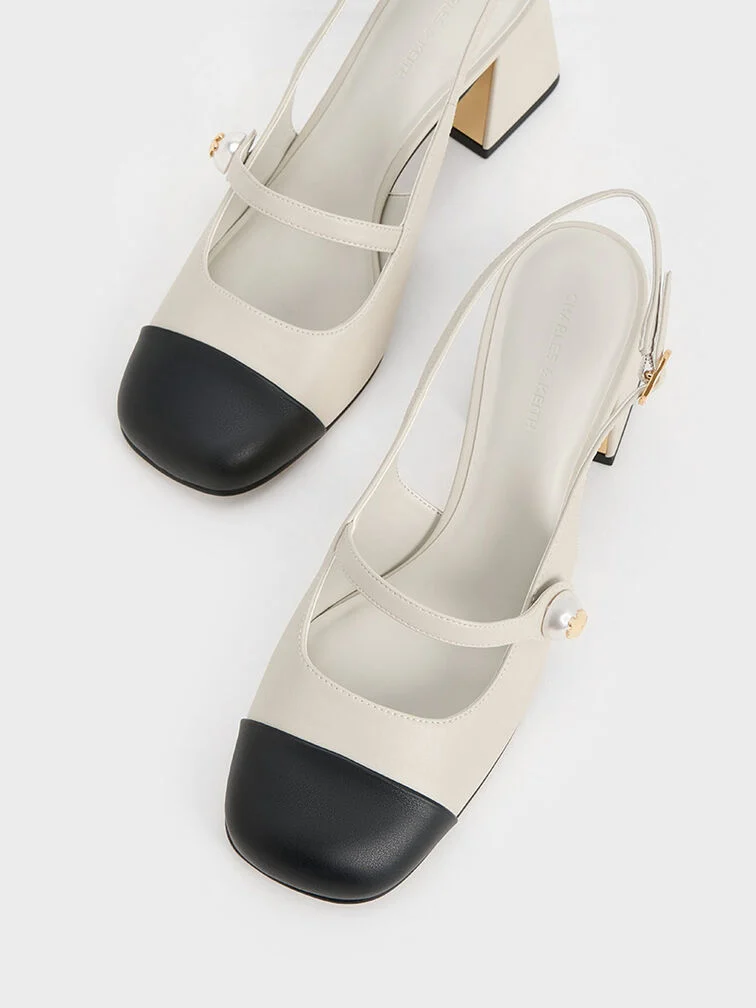 Aeryn Pearl-Embellished Slingback Pumps