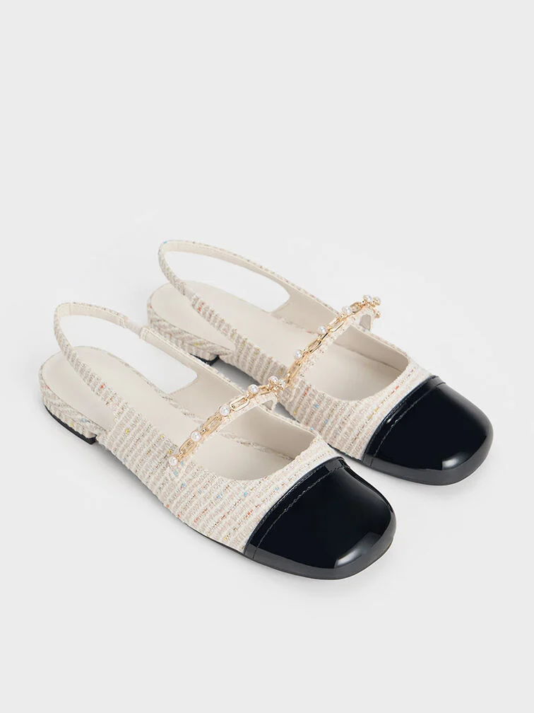 Rio Beaded Chain-Link Slingback Flats