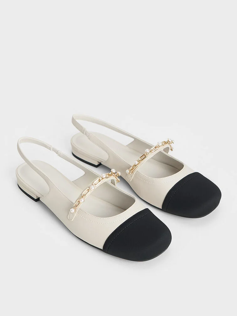 Rio Beaded Chain-Link Slingback Flats
