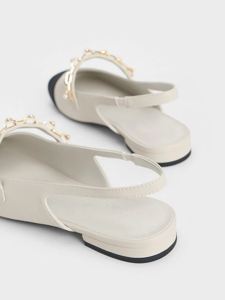 Rio Beaded Chain-Link Slingback Flats