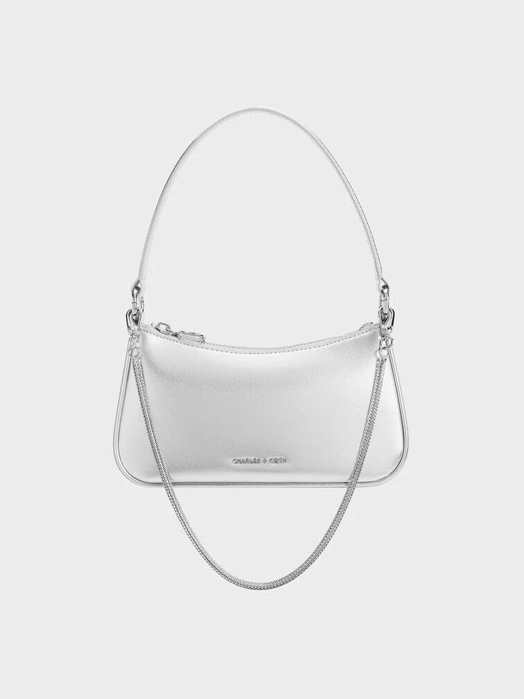 Metallic Curved Square Tote Bag