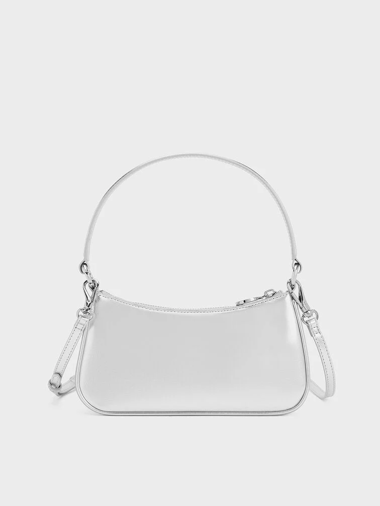 Metallic Curved Square Tote Bag