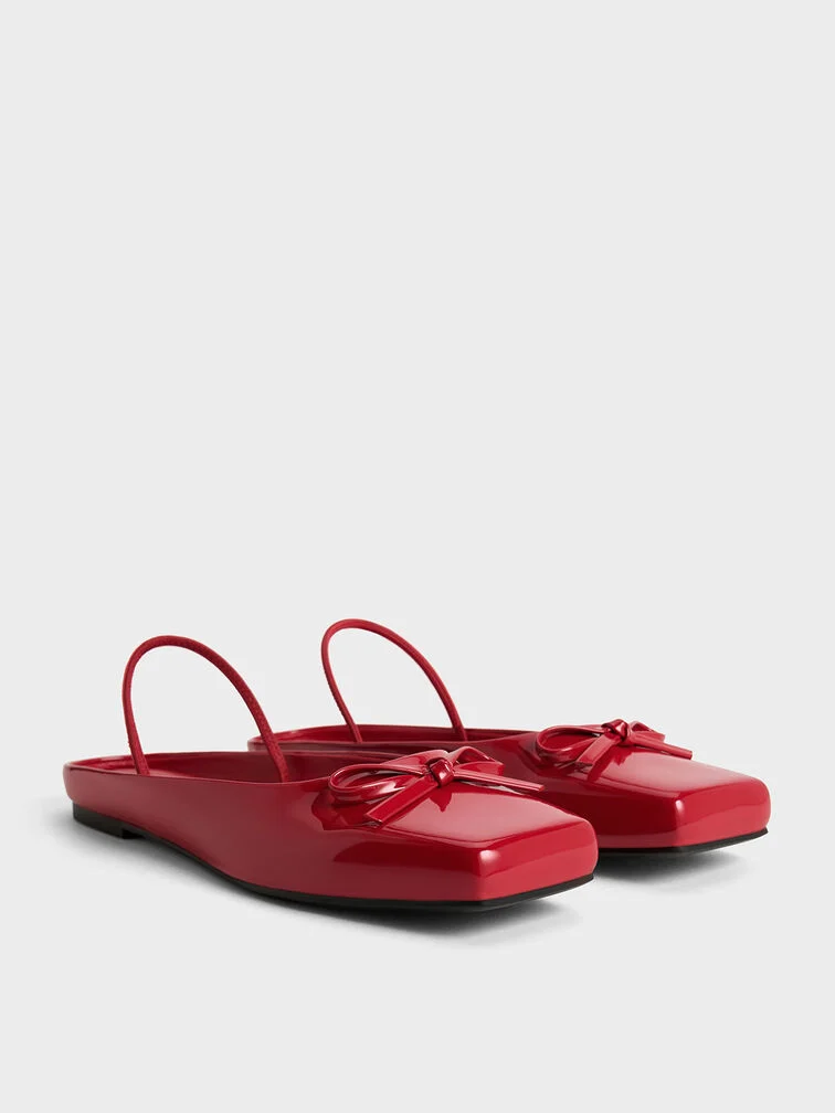 Bow Square-Toe Ballet Mules