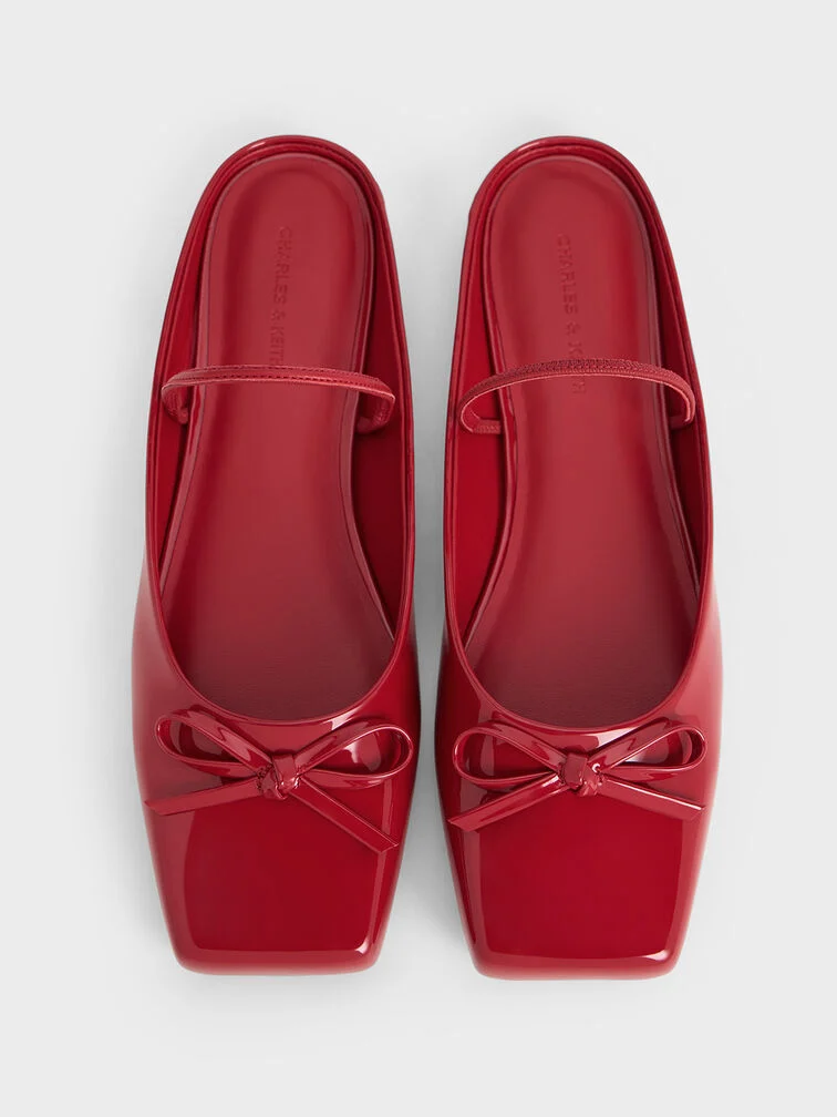 Bow Square-Toe Ballet Mules