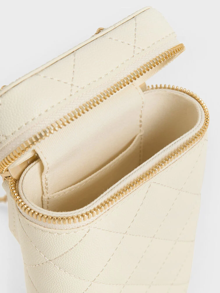 Apfra Quilted Elongated Mini Rectangular Bag