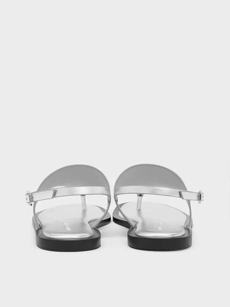 V-Strap Slingback Thong Sandals
