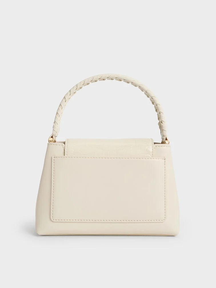 Arwen Croc-Effect Braided-Strap Top Handle Bag