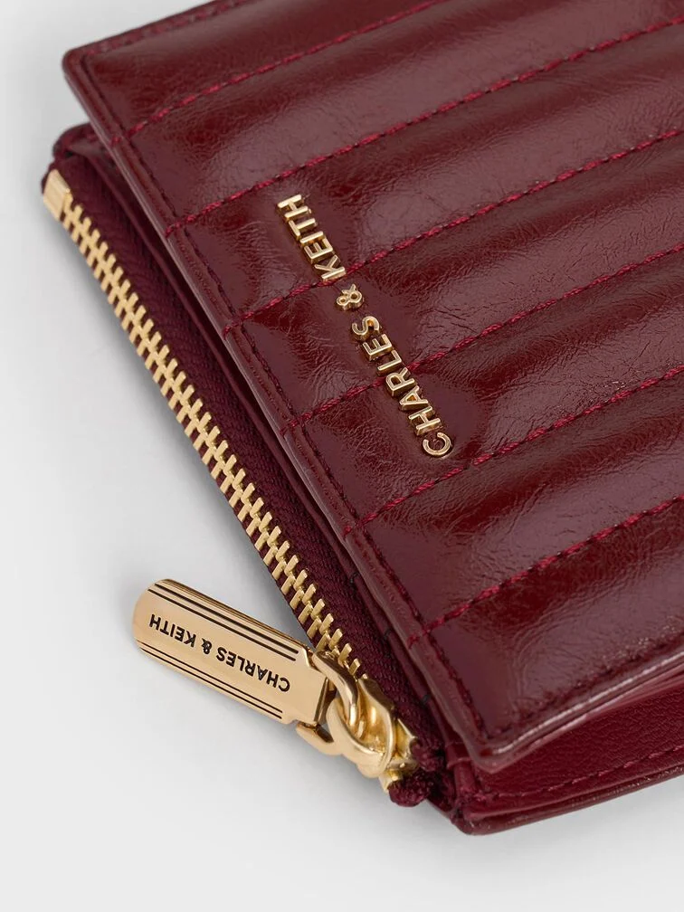 Donna Crinkle-Effect Panelled Top-Zip Wallet