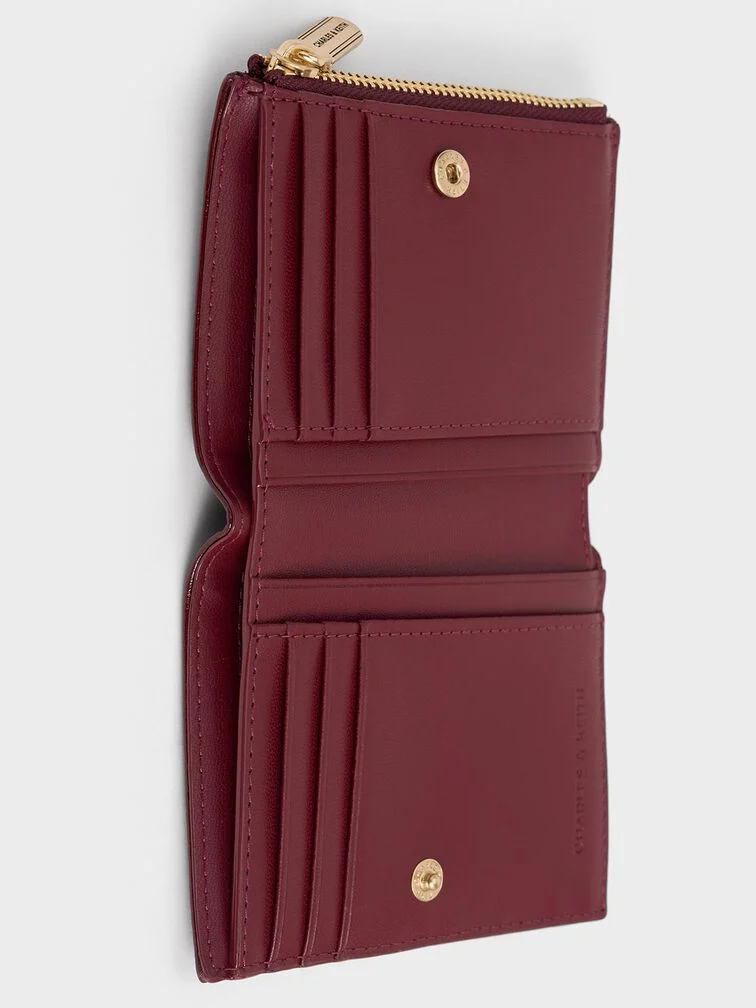 Donna Crinkle-Effect Panelled Top-Zip Wallet