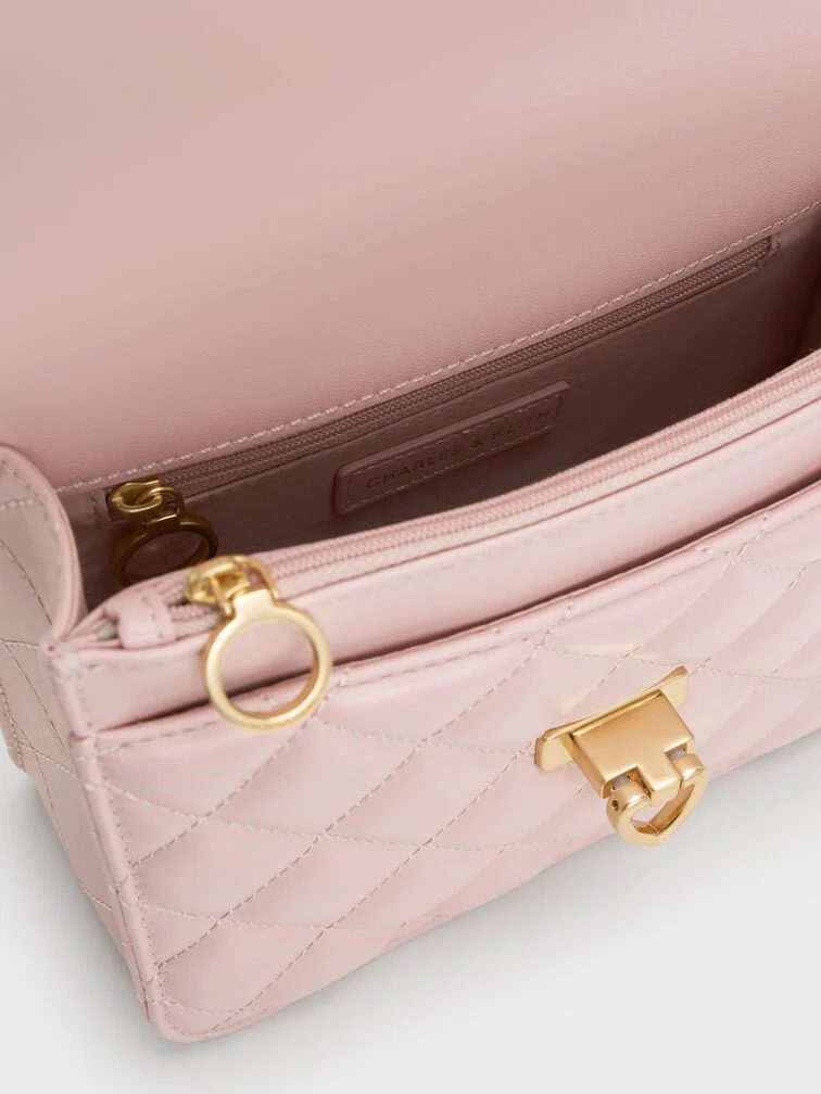Cressida Quilted Top Handle Bag With Bag Charms