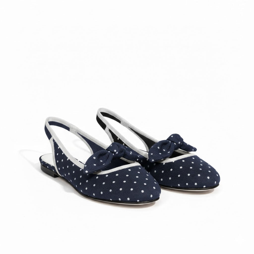 Knot-Bow Slingback Flats