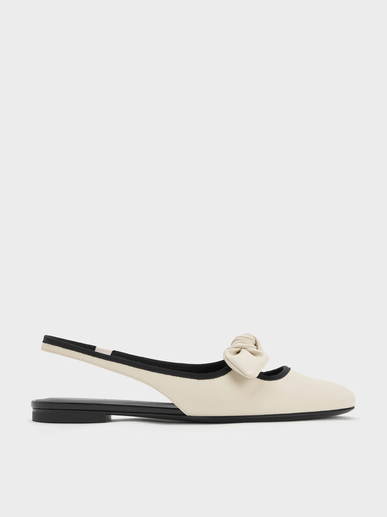 Knot-Bow Slingback Flats