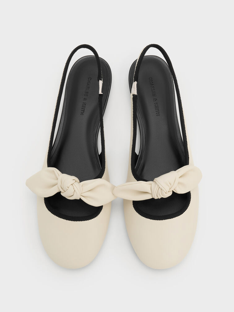 Knot-Bow Slingback Flats