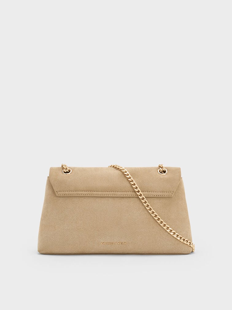 Lilibet Recycled Suede Chain-Strap Bag