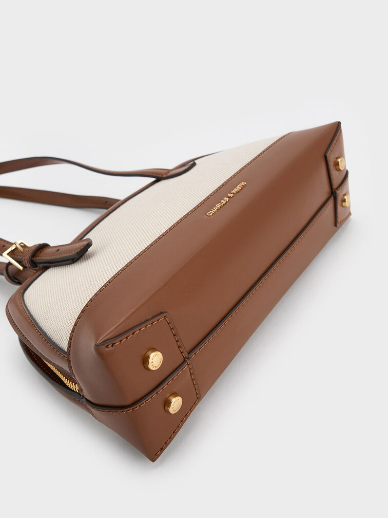 Enola Canvas Two-Tone Elongated-Handle Bag