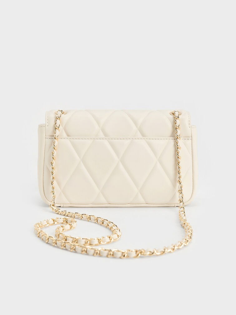 Arwen Diamond-Quilt Quilted Shoulder Bag