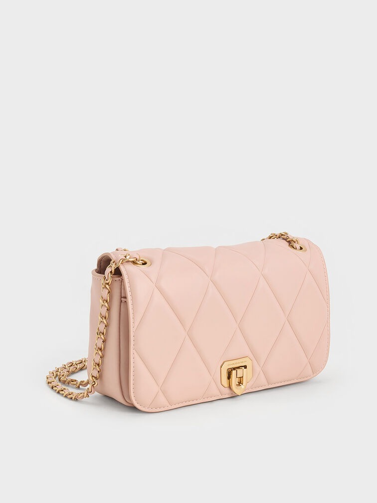 Arwen Diamond-Quilt Quilted Shoulder Bag