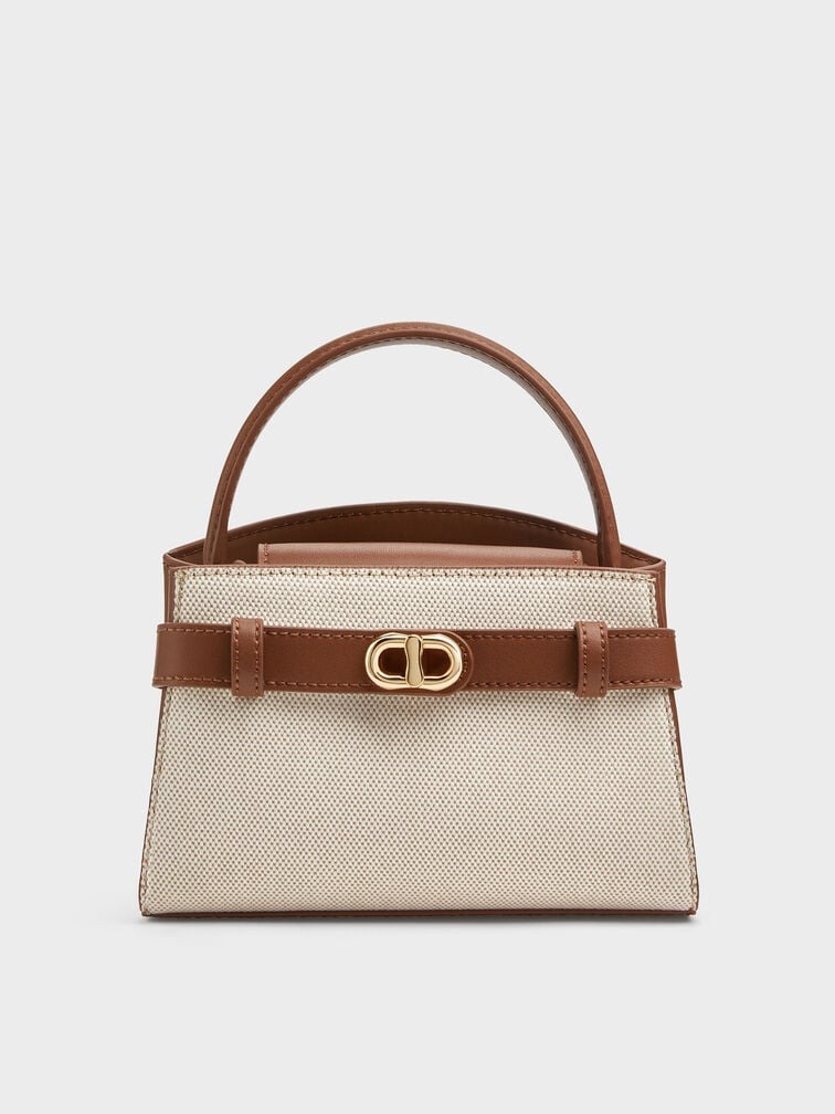Aubrielle Canvas Two-Tone Trapezoidal Tote