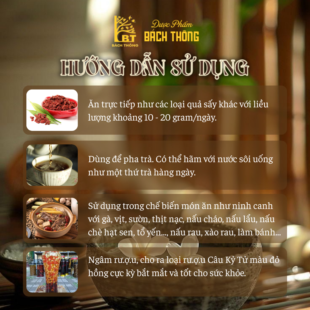 [Túi 500g] Câu kỷ tử Bách Thông