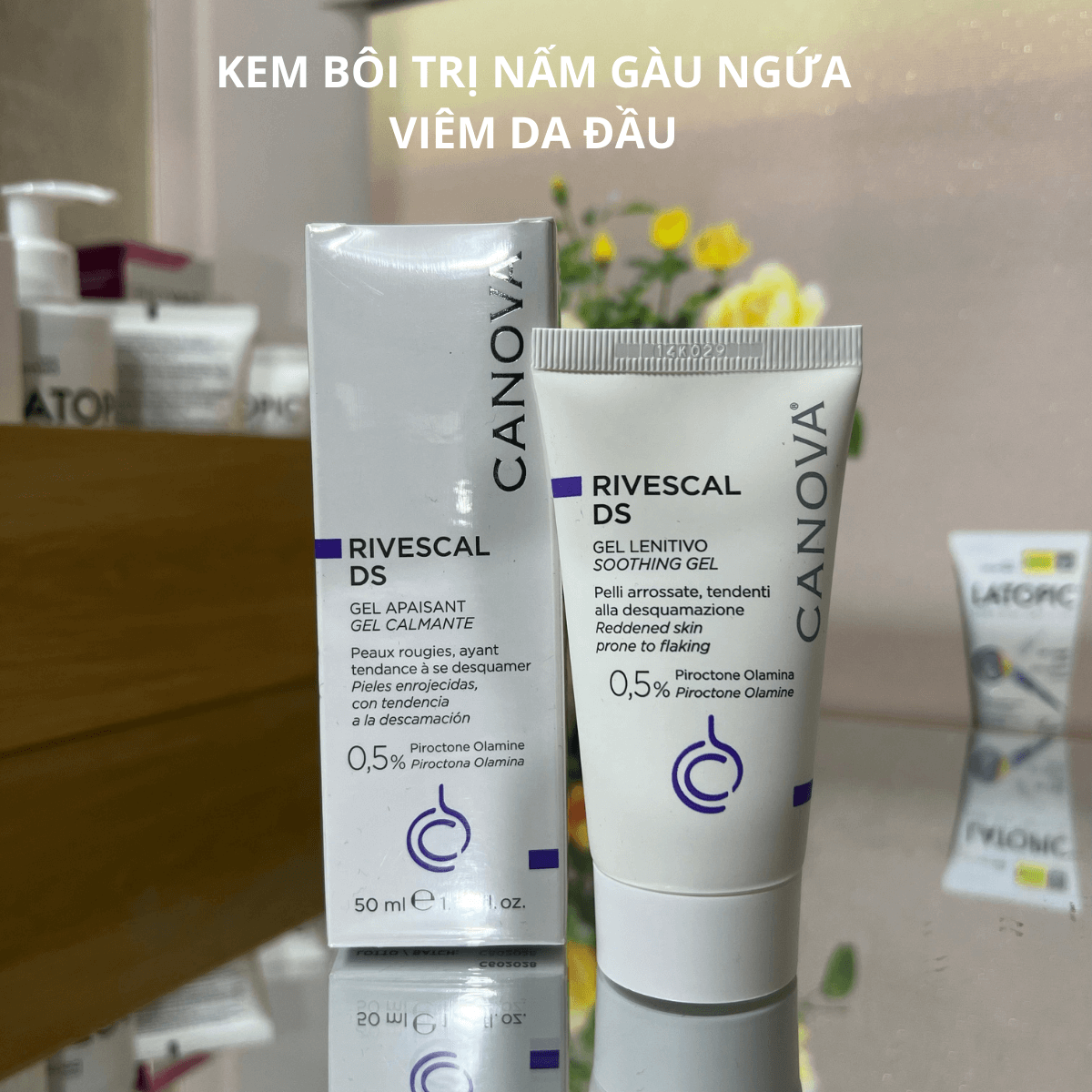 Kem Bôi Canova Rivescal DS 50ml – Giảm Viêm Da Tiết Bã, Ngăn Ngừa Nấm Ngứa, Làm Dịu Da