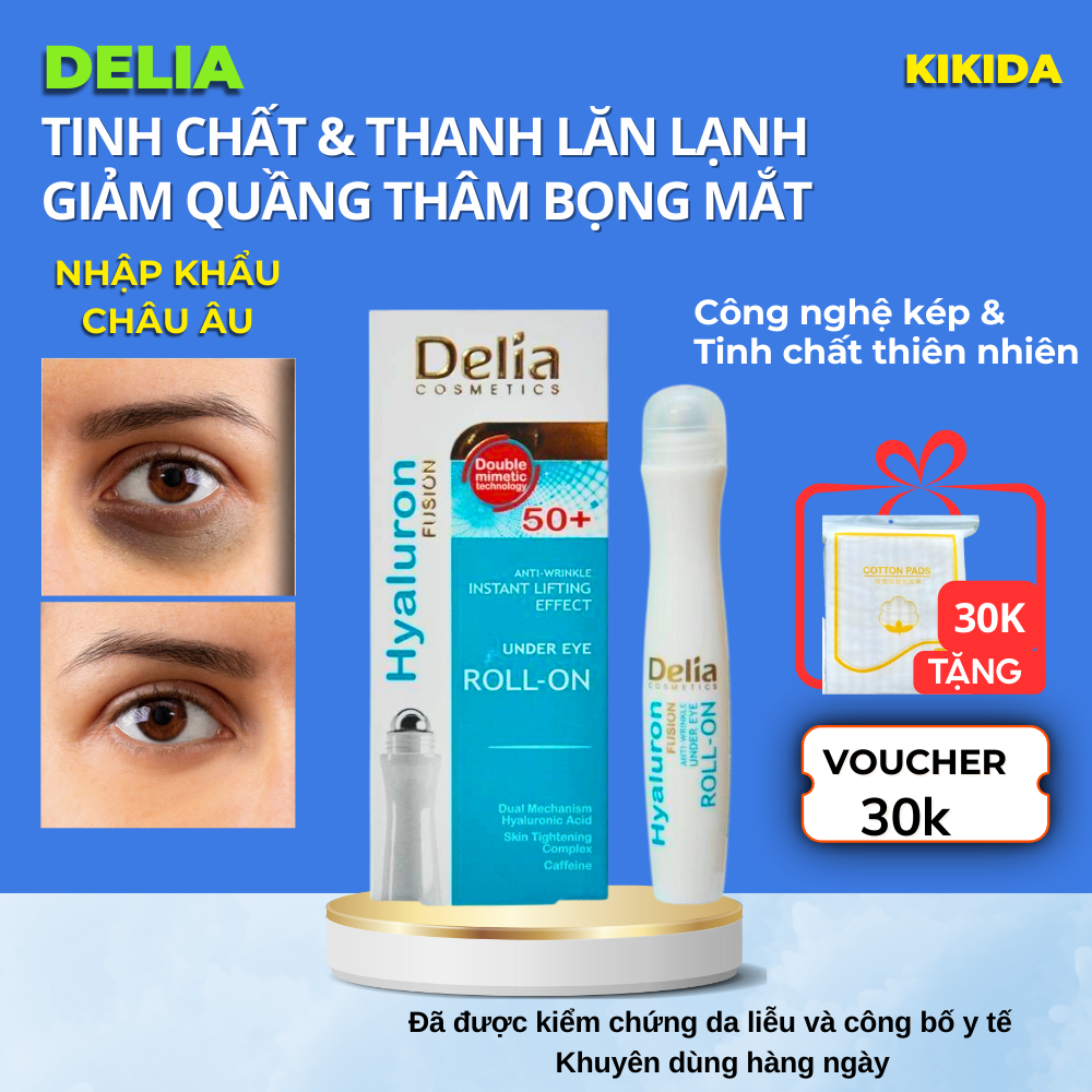 Thanh Lăn Mắt DELIA - Hỗ Trợ Giảm Thâm Bọng Mắt, Nâng Cơ & Giảm Nhăn