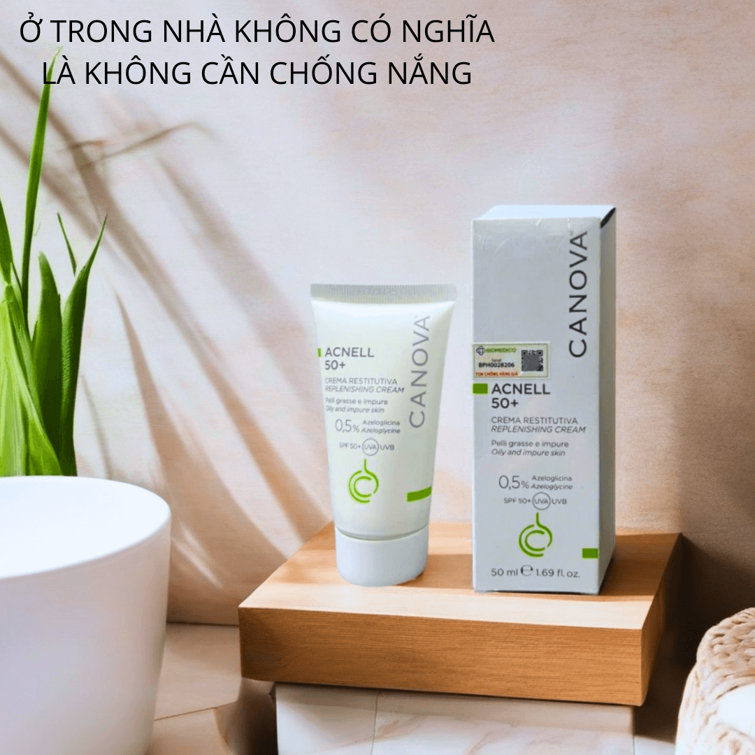 Kem Chống Nắng Ngừa Mụn CANOVA ACNELL SPF 50+ – Kiềm Dầu, Ngừa Mụn, Giảm Thâm, Không Nhờn Rít, Chính Hãng (50ml)