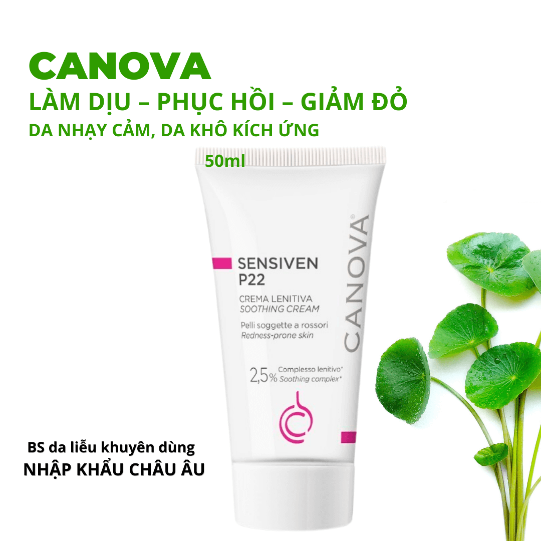 Kem dưỡng dịu da nhạy cảm CANOVA SENSIVEN P22 - SOOTHING CREAM dưỡng ẩm giảm kích ứng đỏ da