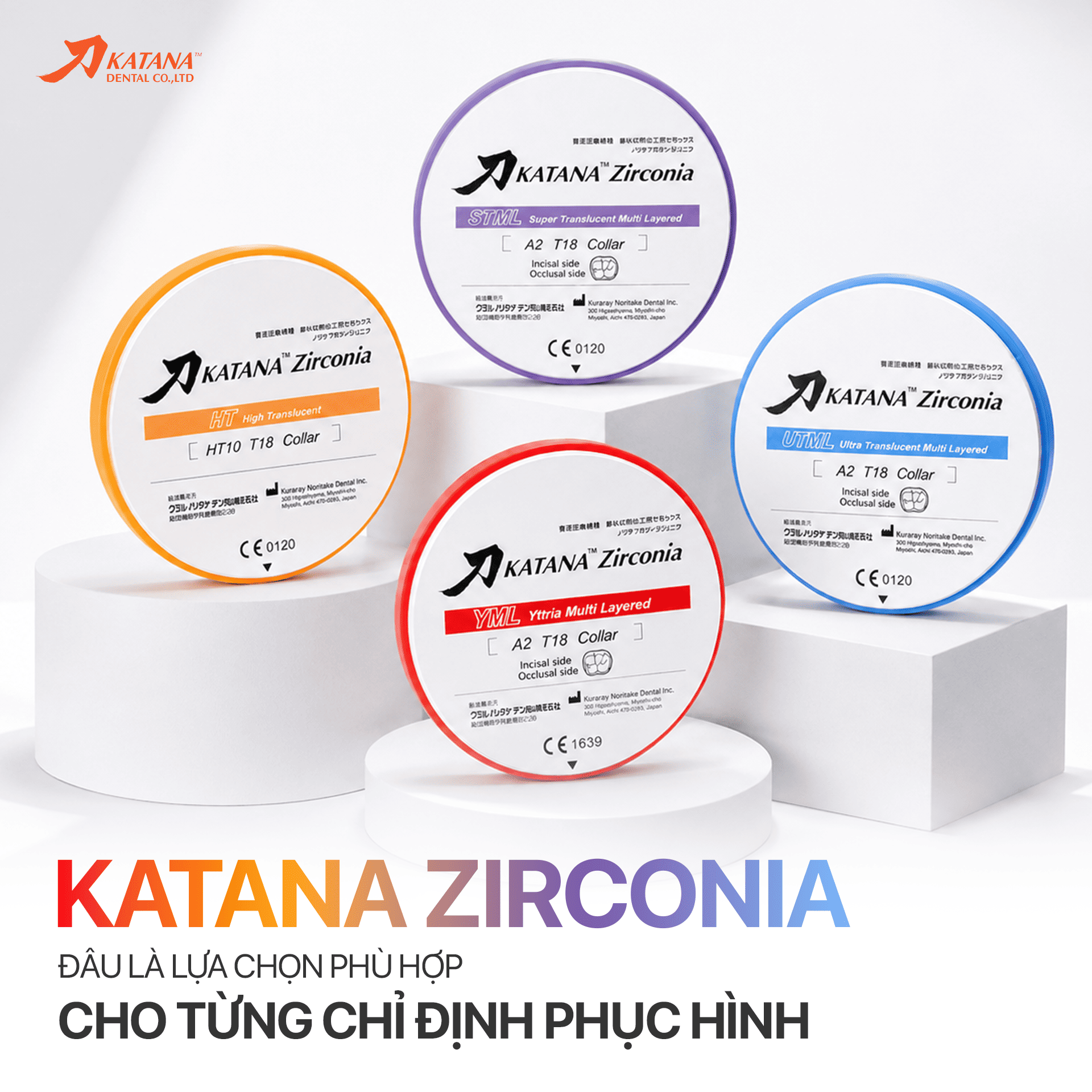 CÁC DÒNG PHÔI KATANA ZIRCONIA – ĐÂU LÀ LỰA CHỌN PHÙ HỢP CHO TỪNG CHỈ ĐỊNH PHỤC HÌNH?