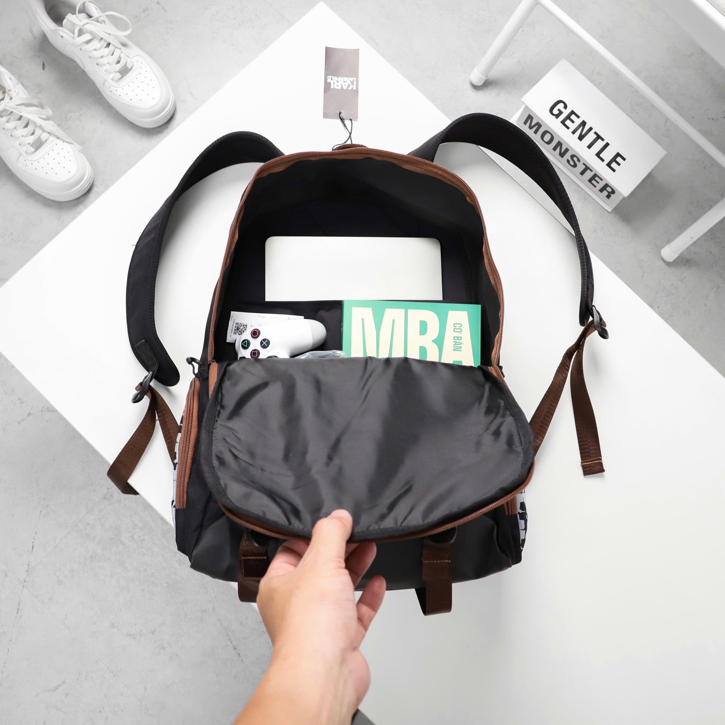 KARL LAGERFELD BROWN BACKPACK