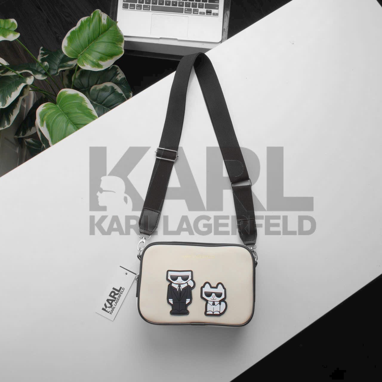 KARL LAGERFELD CREAM BAG