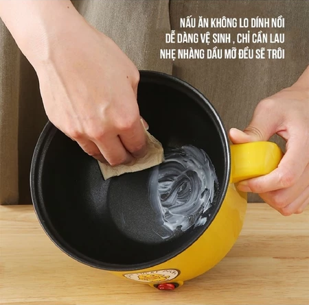 Ca Nấu Mì Lẩu Điện Con Vịt Vàng 1,8lit chống dính siêu dễ thương