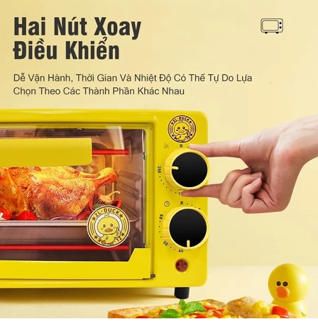 Lò nướng mini đa năng 2 tầng tiện dụng cho mọi gia đình, dung tích 12L công suất 800w, bếp nướng tiết kiệm điện năng