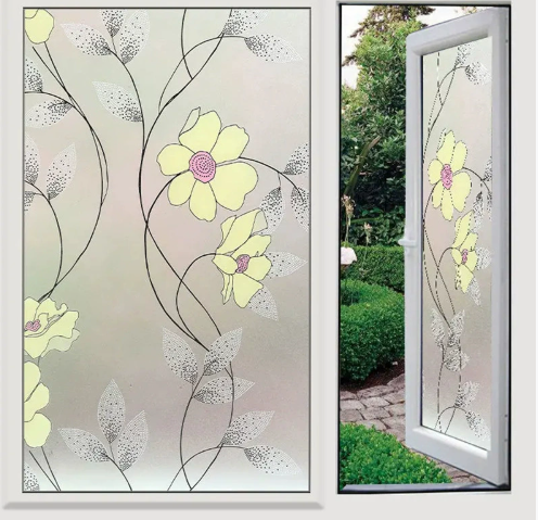 10m Giấy miếng dán kính tự dính, miếng dán kính nghệ thuật mờ đục, gia công và giao hàng theo yêu cầu