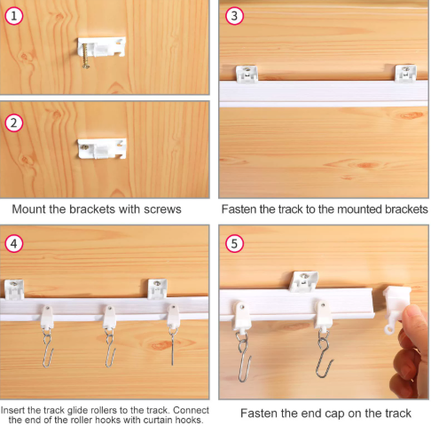 Thanh treo rèm đường rèm đường sắt cong có thể uốn cong đường ray trượt hình chữ U 1 mét