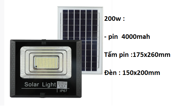 Đèn năng lượng mặt trời điều khiển đèn pha led ngoài trời không thấm nước IP67 hiển thị pin Tự động bật khi trời tối
