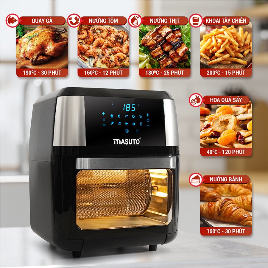 Nồi chiên không dầu Air Fryer Masuto LBAF037 - 12 lít