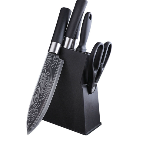 Bộ dao nhà bếp đầy đủ bộ dao gia dụng, dao chặt xương, dao thái lát hoa văn Damascus