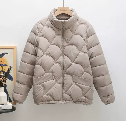 Áo khoác phao chần bông siêu nhẹ cho mẹ, cho người già, họa tiết sóng