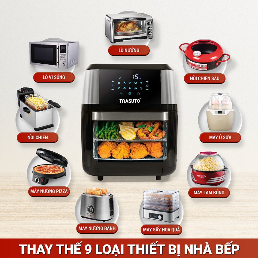 Nồi chiên không dầu Air Fryer Masuto LBAF037 - 12 lít