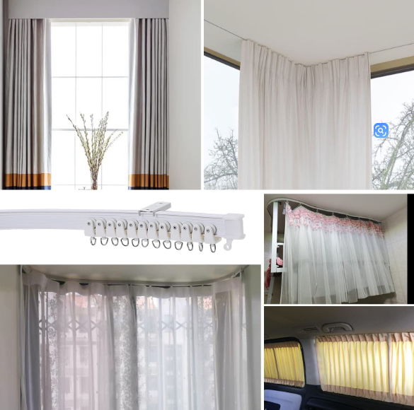 Thanh treo rèm đường rèm đường sắt cong có thể uốn cong đường ray trượt hình chữ U 1 mét