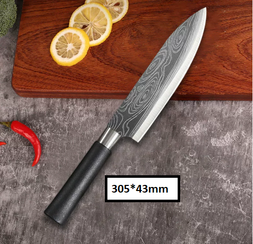 Bộ dao nhà bếp đầy đủ bộ dao gia dụng, dao chặt xương, dao thái lát hoa văn Damascus