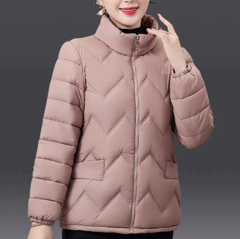 Áo khoác phao chần bông siêu nhẹ cho mẹ, cho người già, họa tiết sóng